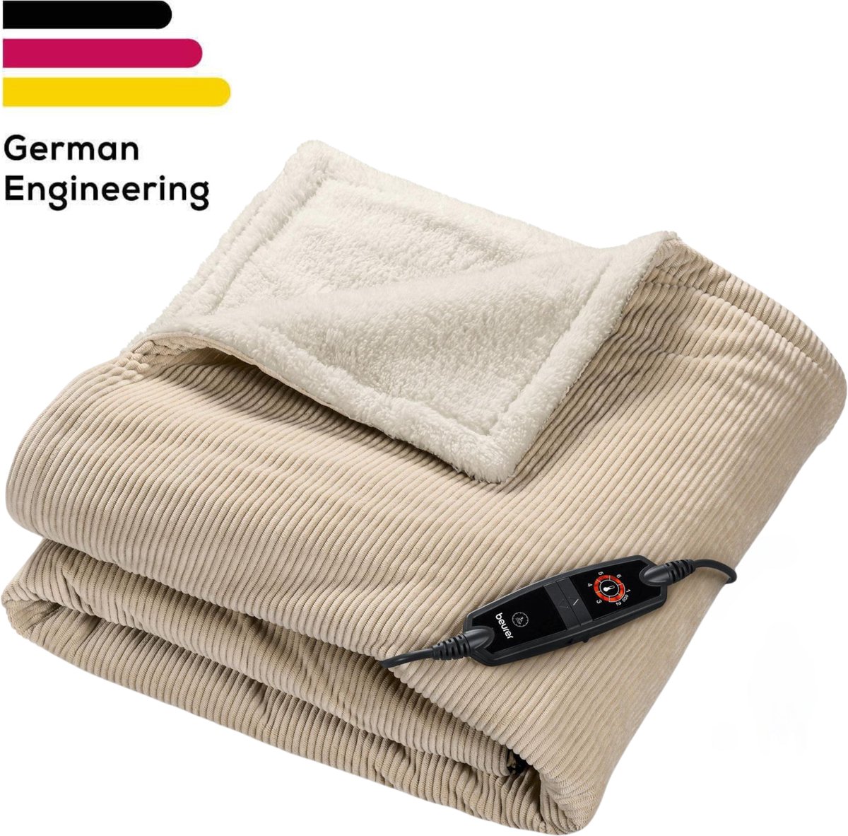 Beurer Premium Elektrische Deken 180x130cm Corduroy Beige - Beurer - €74,99