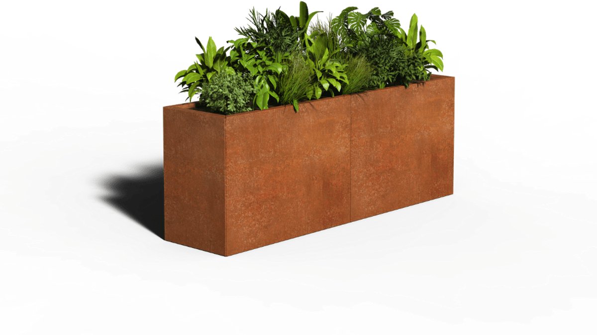 Cortenstaal Plantenbak Rechthoek | 160 x 40 x 60 | Zonder bodem