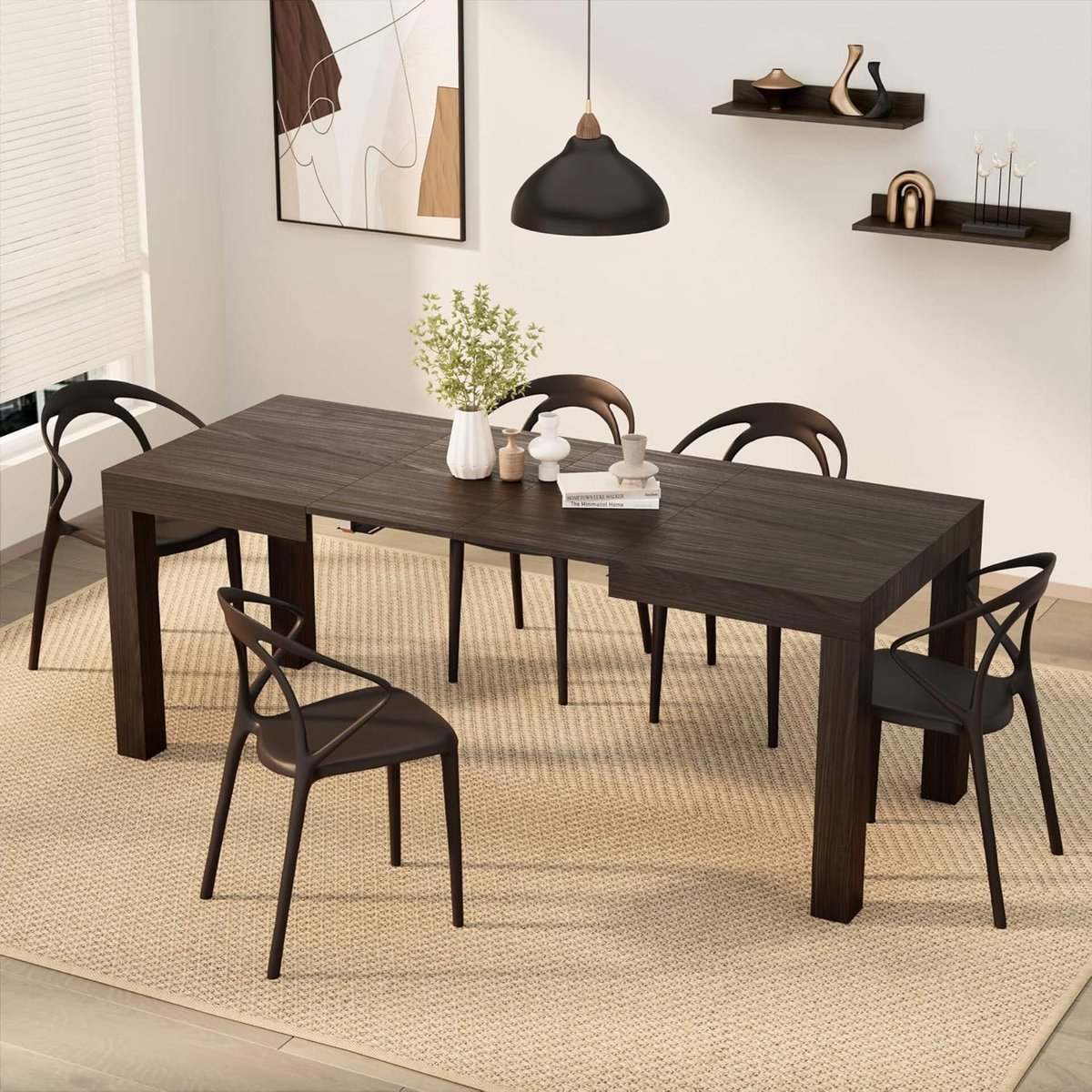 Uitschuifbare Eettafel Donker Notenhout – HomeByNicole “First Class” – Ruimtebesparende Uittrekbare Tafel tot 200 cm – Moderne Italiaanse Eettafel voor 6–8 Personen – Krasbestendig & Waterafstotend – Gemaakt in Italië