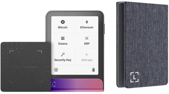 Ledger Flex Crimson Magenta + Magnet Folio Business Charcoal - Voordeelbundel - Hardware Wallet set - Magnetische case