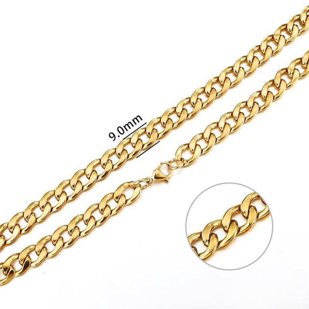 Schakelketting 9mm - goud kleur - LMPiercings