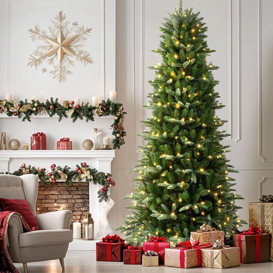 Kunstkerstboom met verlichting en kerstballen 380 takken 150 cm Kunstkerstboom met verlichting en kerstballen 380 takken 150 cm