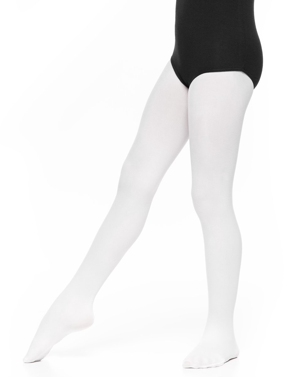 BALLETTIJNSKLEDING – Kinder Ballet Panty / Maillot – Wit – Dans – Maat 104/116