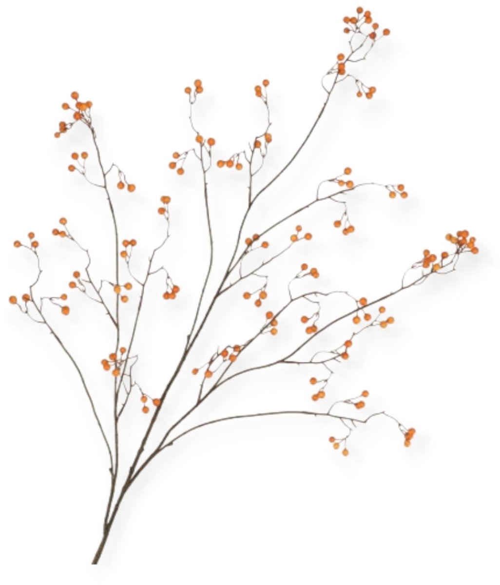 Daan Kromhout - Kunsttak - Besjes - Oranje - Silk Berry - Bessentak - 135 cm