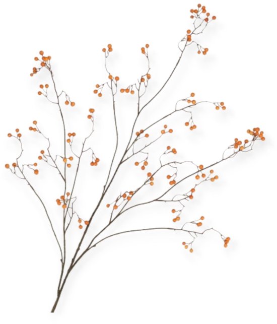 Daan Kromhout - Branche artificielle - Baies - Oranje - Berry en Silk - Branche de baies - 135 cm