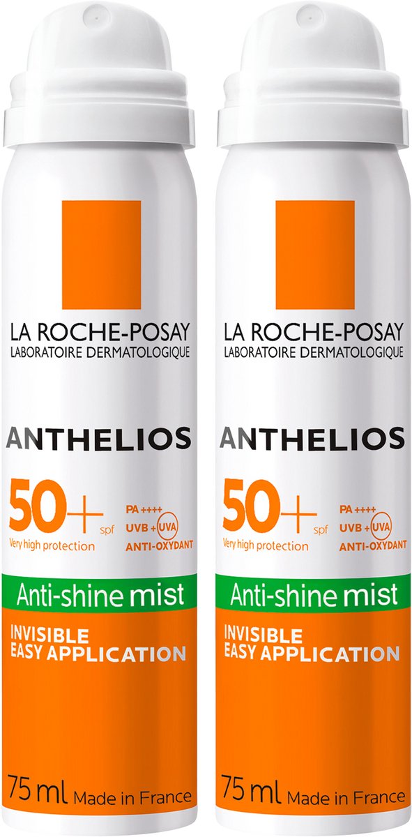 La Roche-Posay Anthelios Zonnebrand Mist Gezicht SPF50 - 2x 75 ml