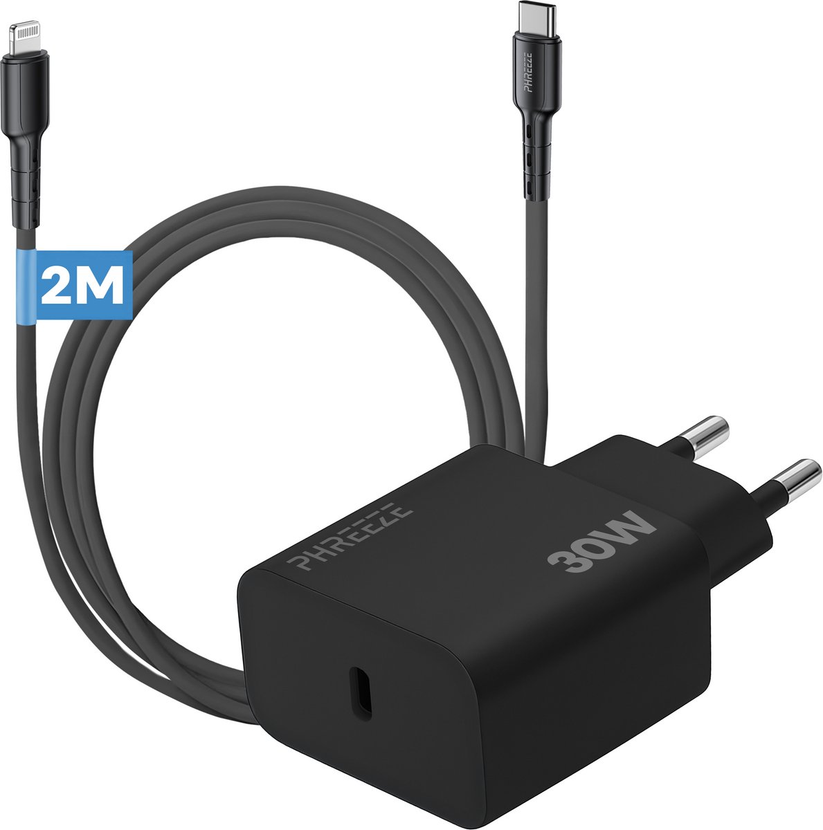 30w usb C adapter geschikt voor iPhone en iPad met Lightning kabel - Snellader - 2 meter