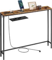 Consoletafel – Smal model – Met oplaadstation en haken – Zwart
