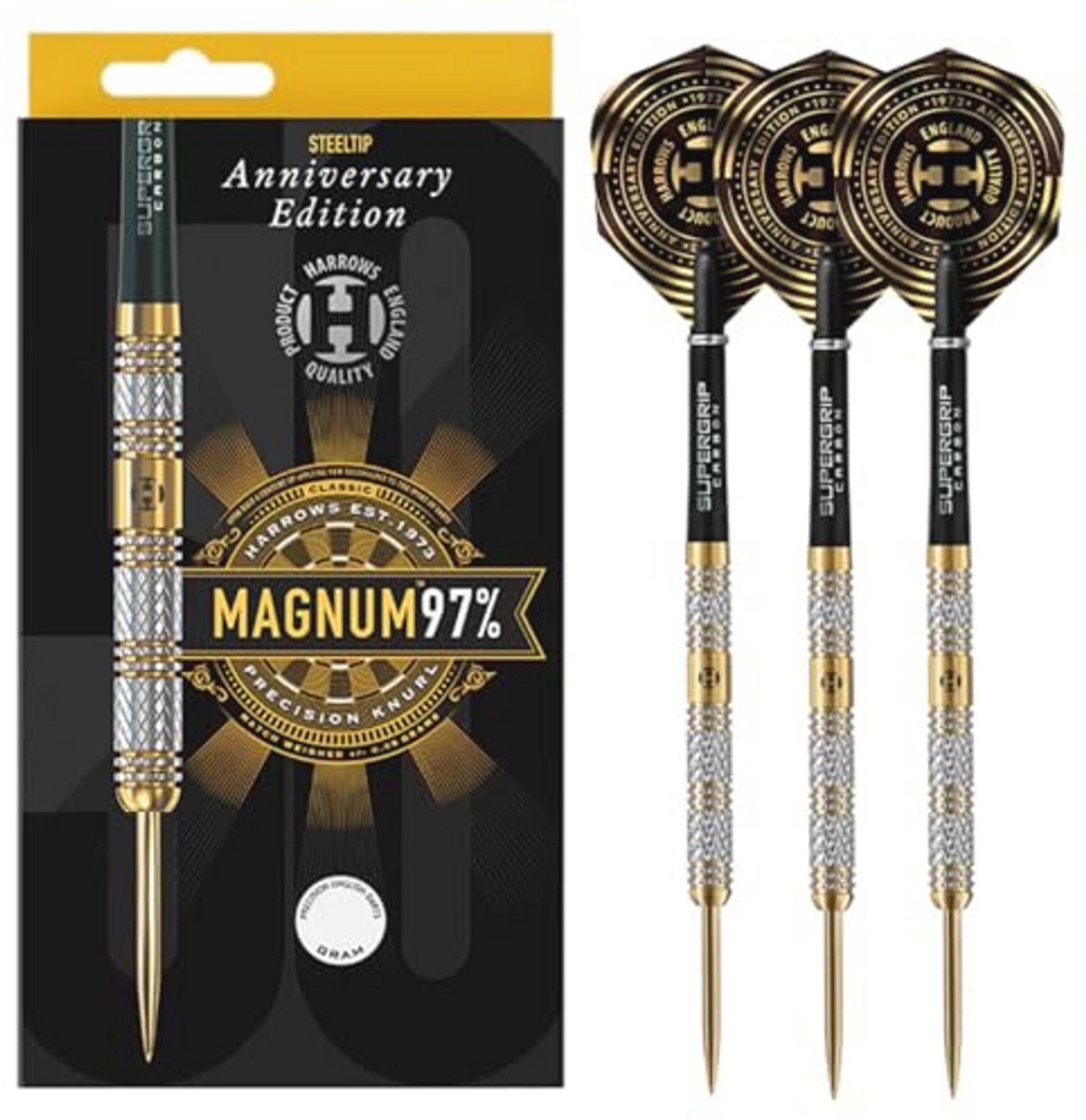 Tungsten Steeldarts-set met Draagtas en Alamo Schachten - 18-40 g, Inclusief 100 Micron Prime Flights