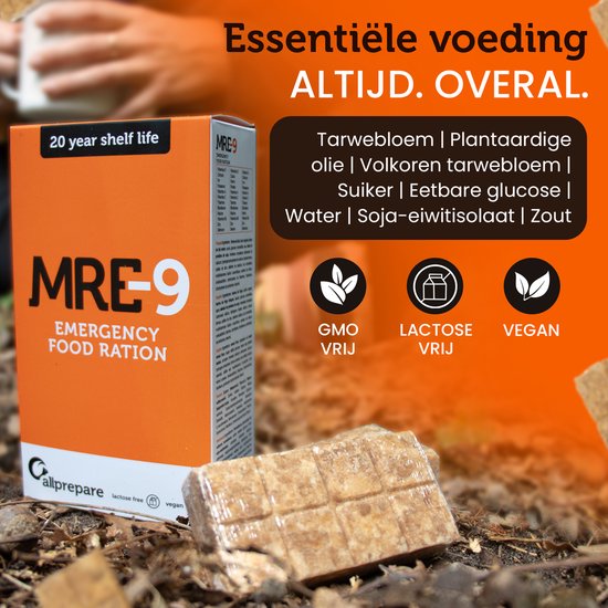 MRE-9 Noodrantsoen - 24 dagen - 20 Jaar Houdbaar - Extra Vitaminen - Lactose vrij - Noodvoedsel — afbeelding 3