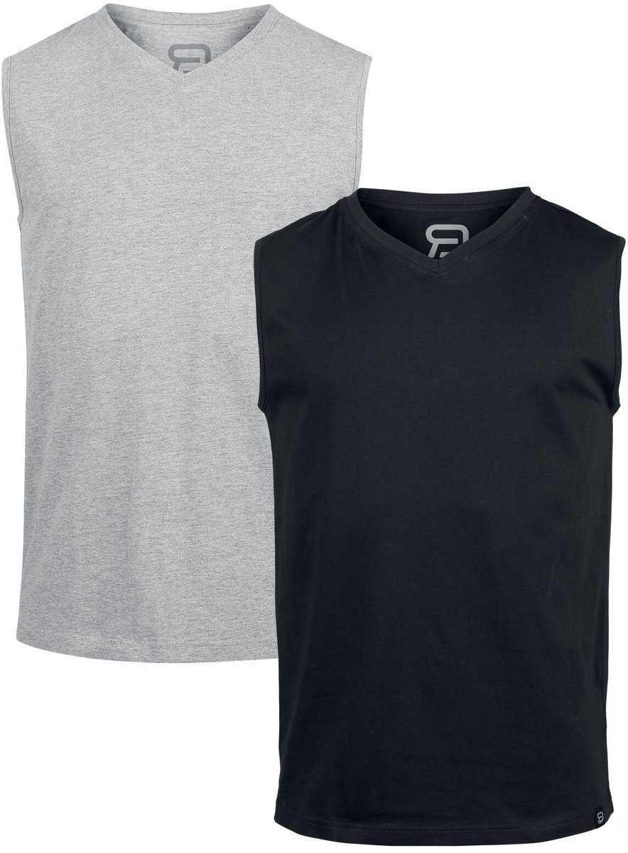 R.E.D. Rock-Engineered Design Zwarte/grijze basic tanktops - Heren - M