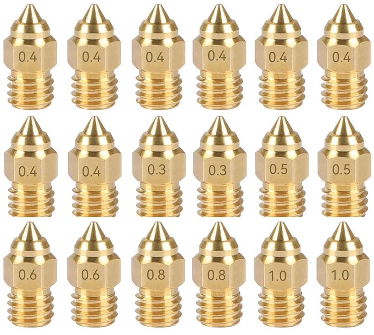 18-delig pakket met 3D-printeraccessoires - Geschikt voor Ender 3 S1 CR6 SE MK Brass Nozzle Printhead