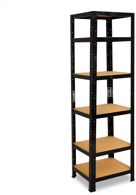 Shelfplaza BLACK metalen stellingkast - 200x40x40 cm - zwart - 6