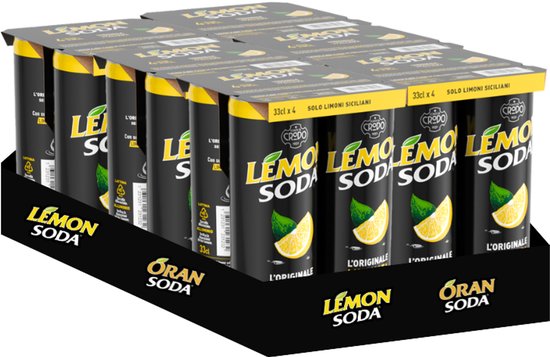 Lemonsoda 33cl - Fonti di Crodo - Lemon Soda - Frisdrank - Tray 24 stuks x 33cl
