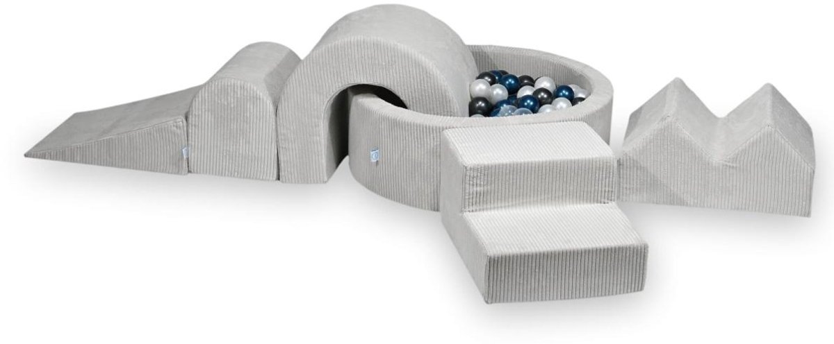 Foam speelset met rond ballenbad 90x30 Corduroy + 5 elementen