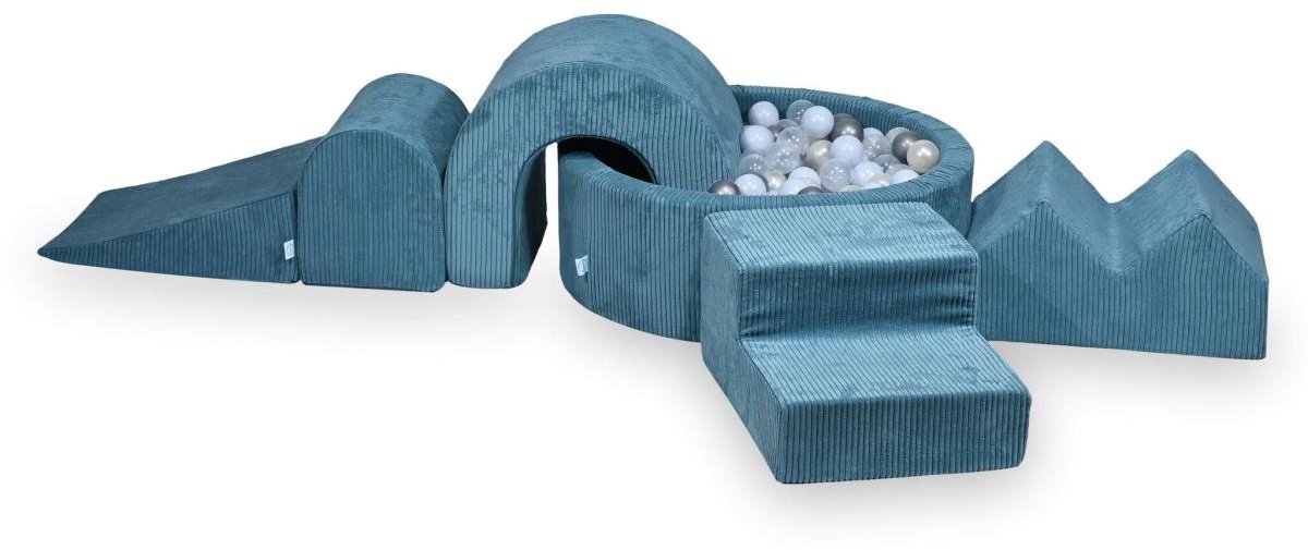 Foam speelset met rond ballenbad 90x30 Corduroy + 5 elementen