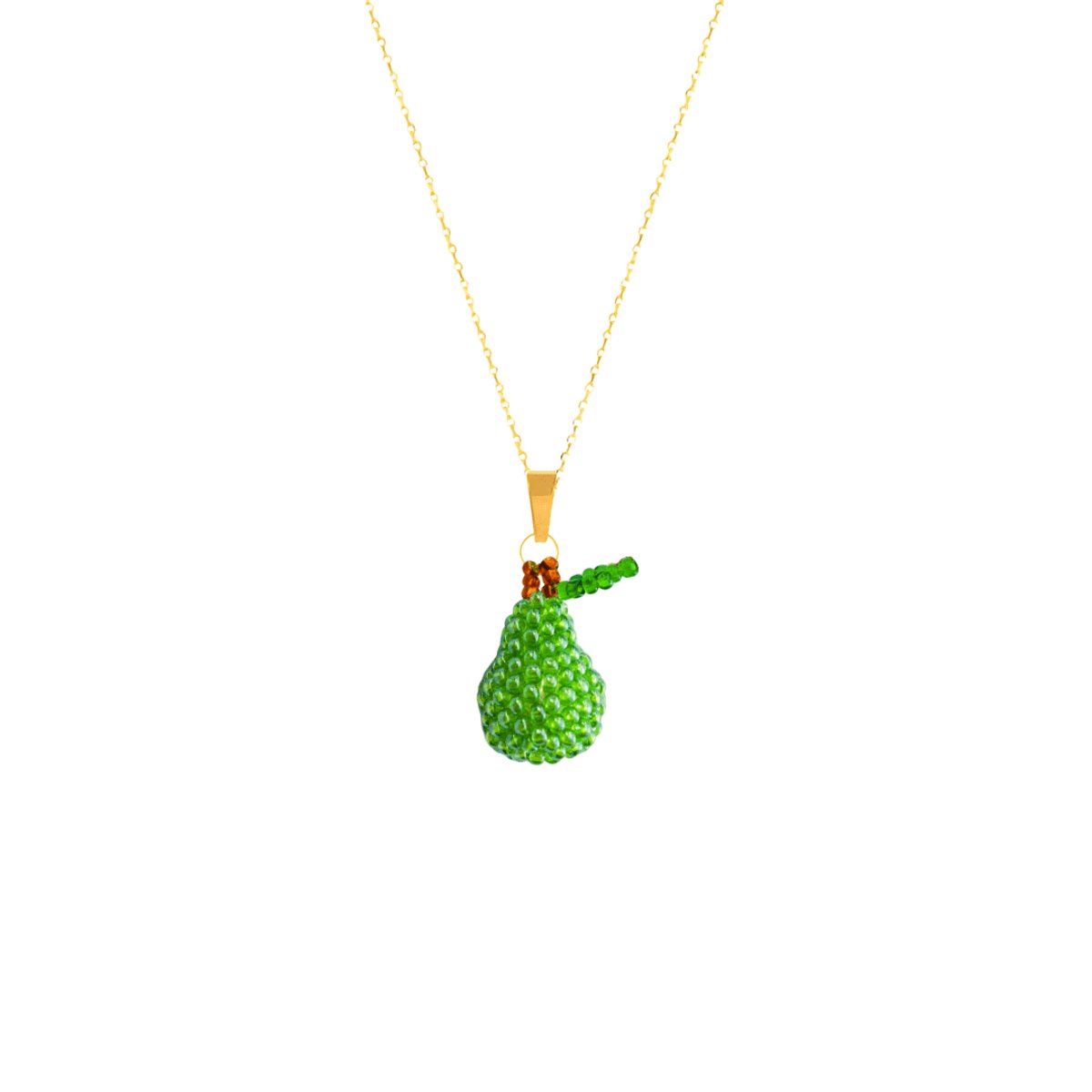 Planet Pink - Ketting met fruitbedeltje peer goud - Stainless Steel - Roestvrij Staal rvs - Waterproof