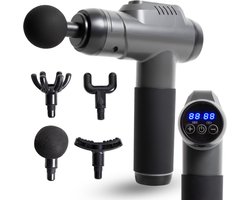 MLN Massage Gun - Krachtig - Massage Apparaat - 5 opzetstukken - Lange steel - Zwart