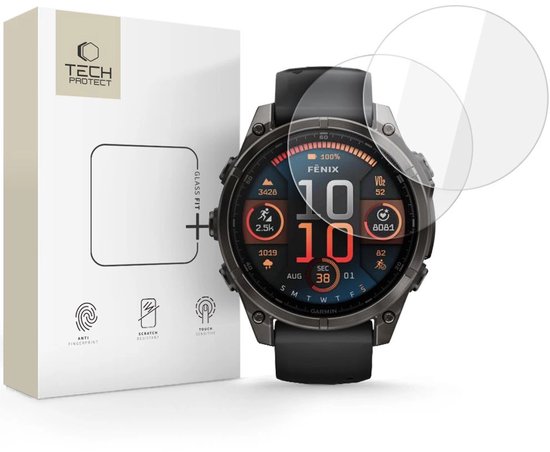 Protection écran Verre Trempé BROTECT Pour Garmin Fenix 5 Plus (47 Mm) - 3 Films 9H Anti-rayures Et Chocs