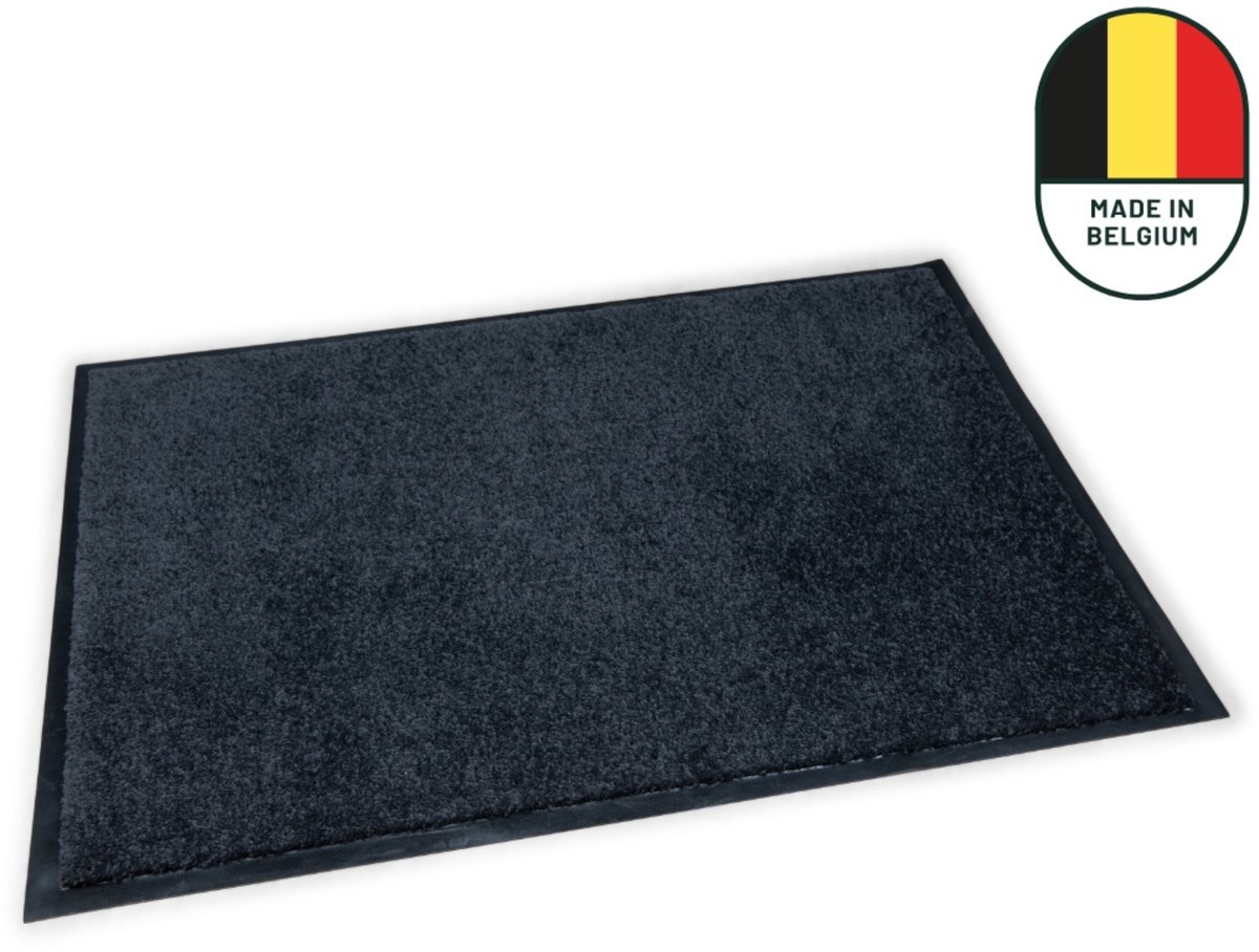 Studio M Deurmat - Deurmat Binnen - Droogloopmat - 60x80 cm - Classic Pro - Zwart - Schoonloopmat - Antislip Deurmat - Extra Sterk - Gemaakt in België