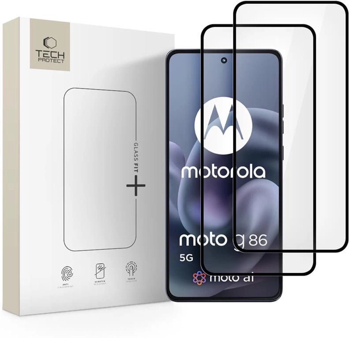 Tech-Protect Gehard Glas Glass Fit+ 2-Pack Voor Motorola Moto G86 5G G86