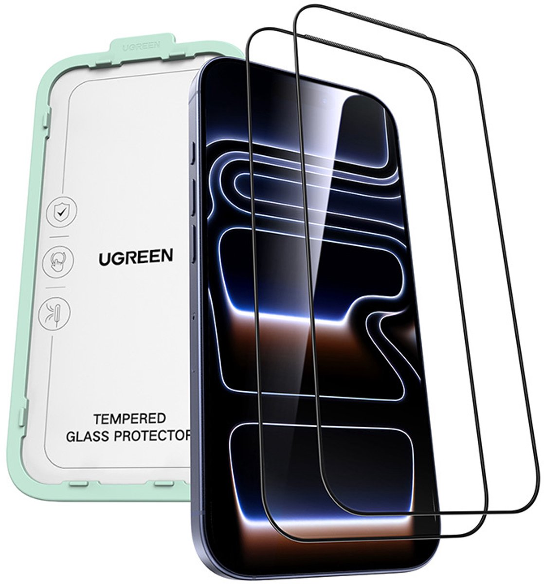 Ugreen Gehard Glas Voor Iphone 17 Pro 2 Stuks Beschermende 9H Bescherming