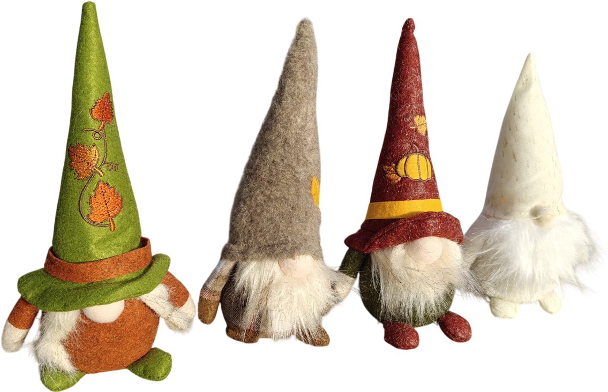 Premfy Gnoom - Kerstkabouter - Kerstmannen - Scandinavische Zweedse Kerstpop - Tomte Kerst Elf Pluche - Zweedse Kabouters - Gnome - Herst Kabouter Decoratie Kerstknuffel - Kerstversiering - Kerstbeer - Kerstcadeau - Kerstfiguur - Feestdagen - 4 STUKS
