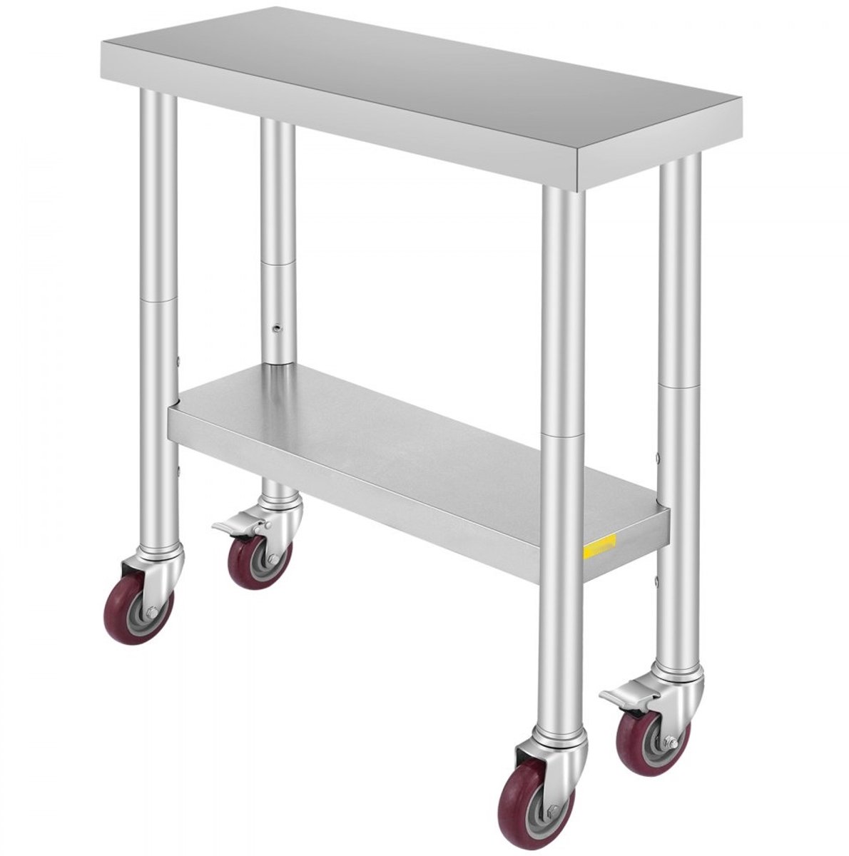 RVS Werktafel - Commerciële Voedselbereidingstafel - 76 x 30 x 86 cm - Draagvermogen 100 kg - 4 Verstelbare Voeten - Voor Keuken, Bar, Restaurant