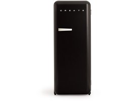 CREATE - Koelkast in retrostijl - Zwart - Handvat Gebroken wit - FRIDGE RETRO 281L