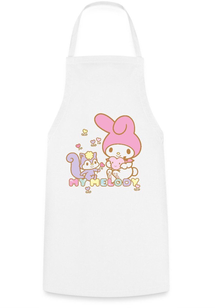 My Melody Plukt Hartbloemen Met Risu Keukenschort