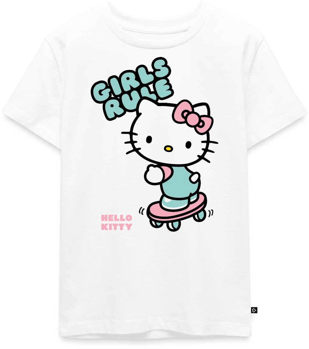 Hello Kitty Op Een Skateboard Met Girls Rules Premium T Shirt Kinderen