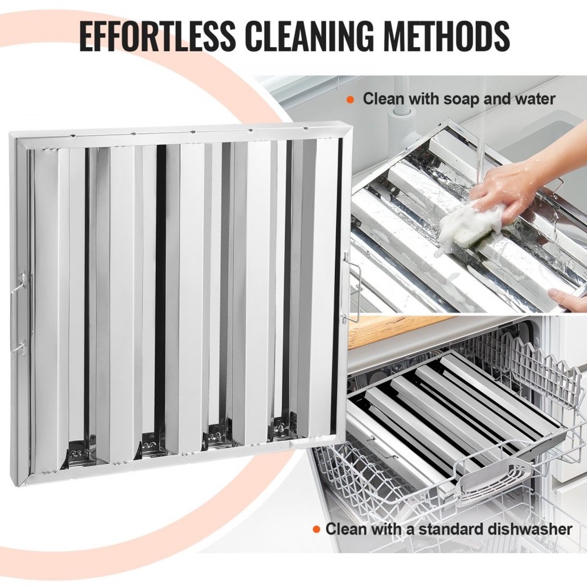 Afzuigkap Vetfilter RVS Lamellenfilter 49 3 x 49 3 cm (B x H) Voor Restaurant Commerciële Afzuigkappen Vetafscheidend 1 Stuk
