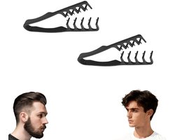 2 stuks - Haarstylingkam - Hoge kam - Geschikt voor krullend en dik haar - Ideaal voor het touperen van kapsels 19 cm (zwart)