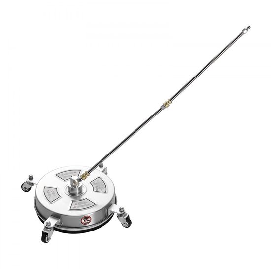 Oppervlaktereiniger voor Hogedrukreiniger - Terrasreiniger 32,5 cm - RVS - 4 Wielen - Max. 4000 PSI (275 bar) - 6,35 mm Snelkoppeling - 2 Sproeiers en 2 Verlengstangen — afbeelding 5