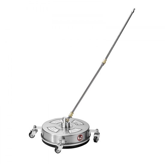 Oppervlaktereiniger voor Hogedrukreiniger - Terrasreiniger 32,5 cm - RVS - 4 Wielen - Max. 4000 PSI (275 bar) - 6,35 mm Snelkoppeling - 2 Sproeiers en 2 Verlengstangen — afbeelding 4
