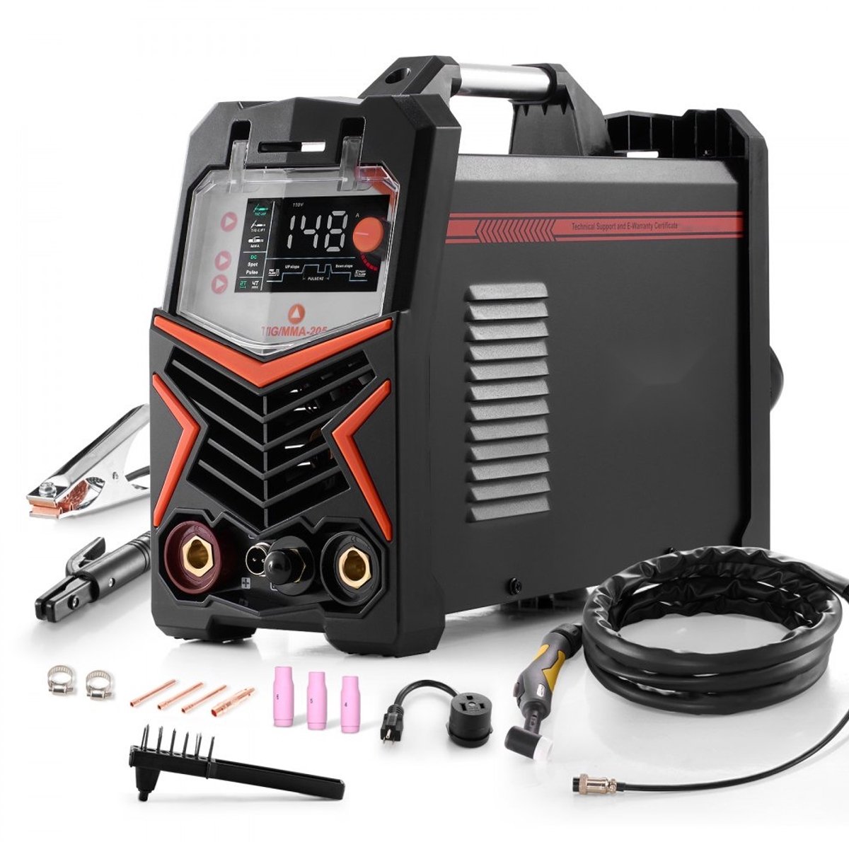 TIG Lasapparaat - 3-in-1 TIG/MMA Lasmachine - DC TIG & DC Puls TIG - MMA/Elektrode - IGBT Inverter - HF-Start - Groot LED-Display