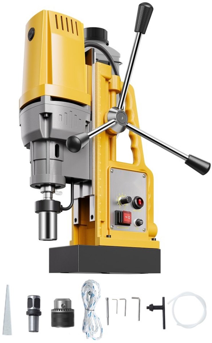 Magnetboormachine - Kernboormachine - 1400 W Vermogen - 50 mm Boorcapaciteit - 13.000 N Houdkracht - 750 RPM Toerental - Draagbaar - Voor Metaal