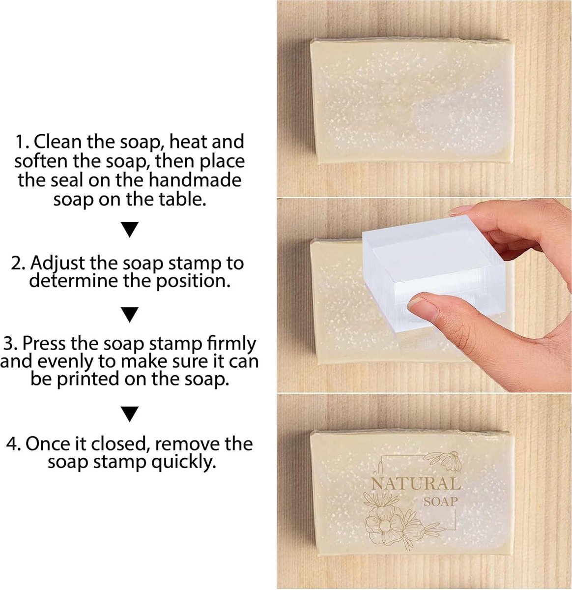 EGoods - Clear Acryl Stempel voor Embossing en DIY met Natuurlijke Zeep Hoofdstuk Afdruk Mallen - Handgemaakte Gift voor Art Craft, Cookie, Klei, Aardewerk, en Koekjes