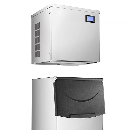 Commerciële IJsblokjesmachine / IJsmaker - Machinekop - Capaciteit 204 kg/dag - Roestvrij Staal & PE - Slim Bedieningspaneel - Reiniging met Eén Knop - Alleen Kop van Merkloos — afbeelding 5