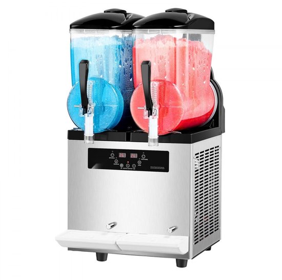Slush-ijsmachine en Granitamachine - Commercieel Dubbele Tank 2 x 12 L - RVS Behuizing - Bedieningspaneel met Toetsen - Tot 96 Bekers - Voor Horeca en Feesten van Merkloos — afbeelding 5