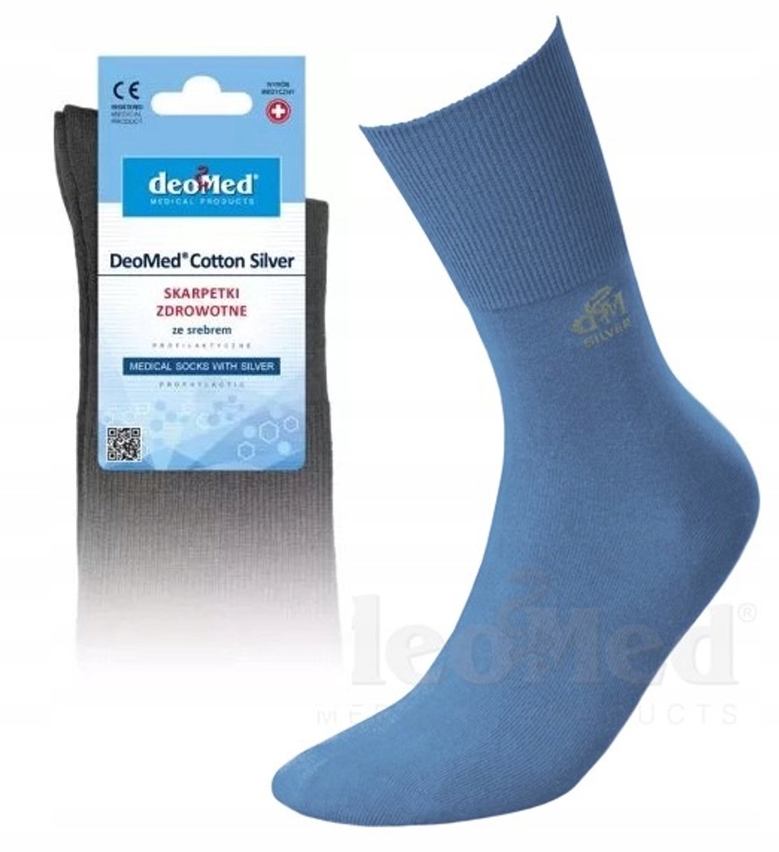 DeoMed Cotton Sokken Anti-geur Anti-bacterieel Blauw