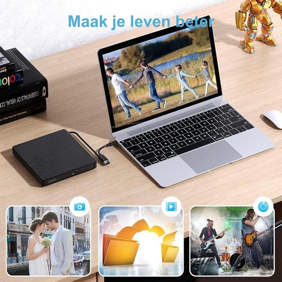 SNJY® CD Speler - DVD speler voor PC - Externe CD Speler Laptop — afbeelding 3