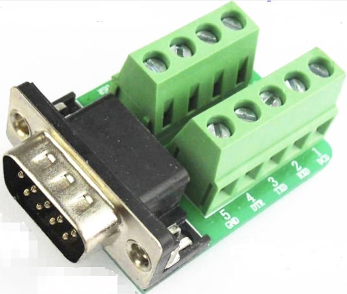 Image of OTRONICÂ® DB9 Male 9Pin Plug Breakout Terminals Board - RS232