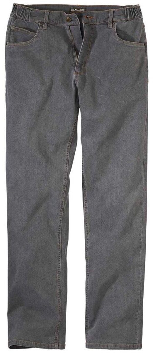 ATLAS FOR MEN - Grijze jeans met elastische zijkanten - Heren - Verkrijgbaar in grote maten - W32