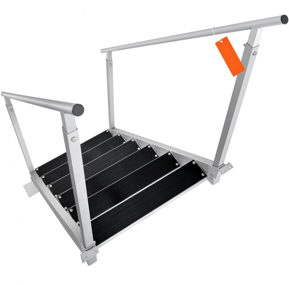 Zwemtrap - Bootladder en Zwembadladder - 6 Treden - Dubbele Leuningen - Aluminium - Draagvermogen 250 kg - Afmeting 80 x 185 x 209,2 cm - Antislip Treden 10 cm