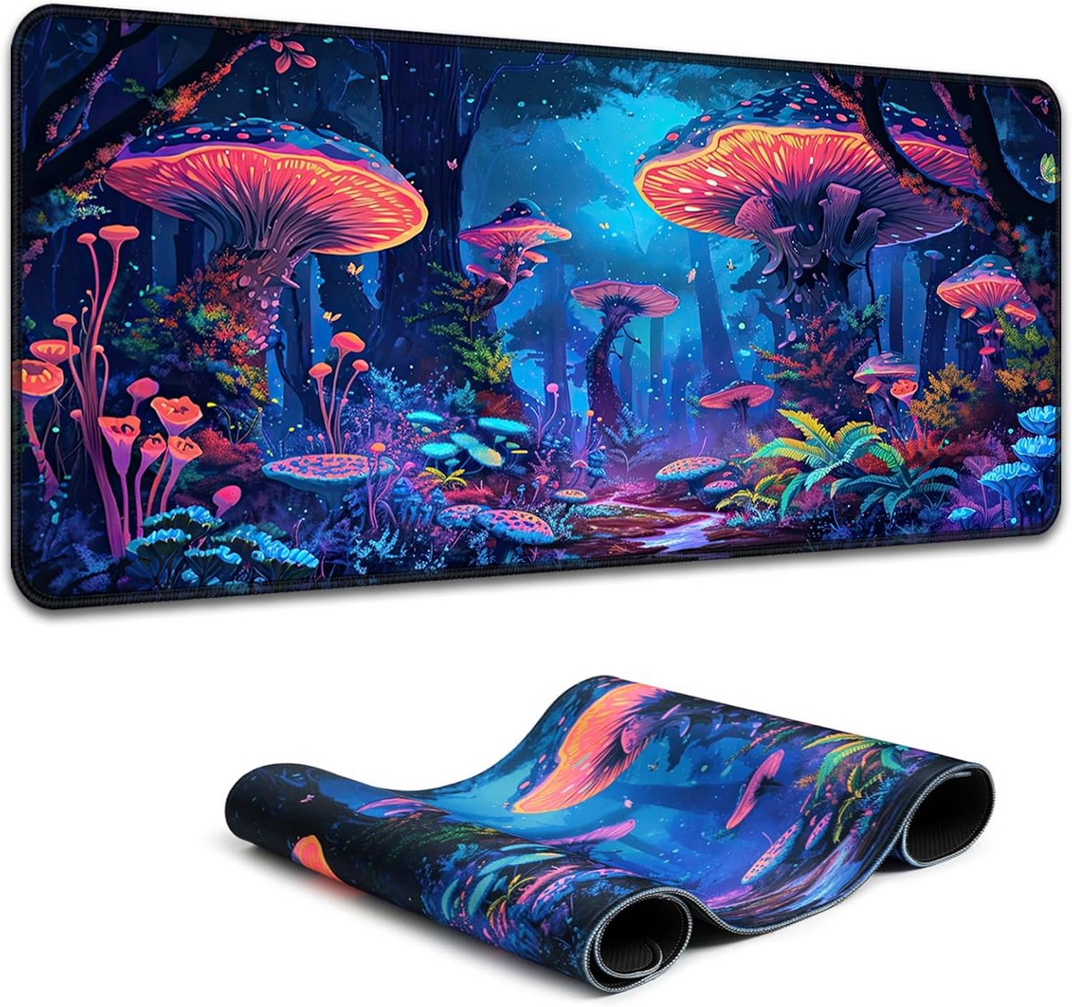 Fantasy Paddenstoel Muismat voor Gaming - Waterdicht en Antislip Bureaumat 80 x 30 cm