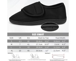 Diabetisch Wandelschoenen - Heren en Dames - Orthopedische Schoenen - Extra Brede Pasvorm - Oedeem Schoenen - Plantaire Fasciitis - Geschikt voor Diabetici - Zwart en Blauw.