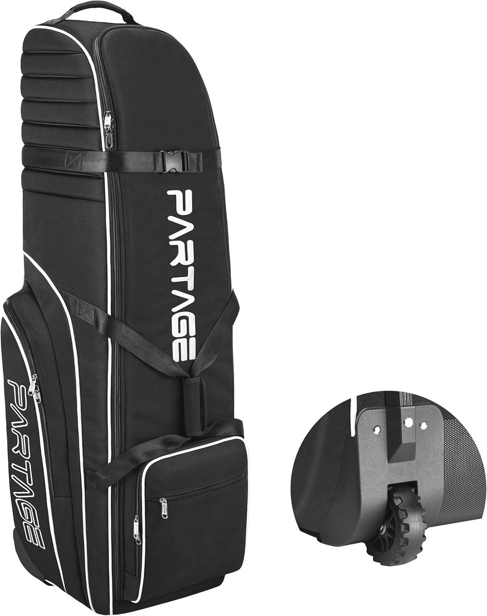 Golf Reistas met Wielen - Ideale Reisoplossing voor Airlines, 900D Heavy Duty Oxford - Zwart