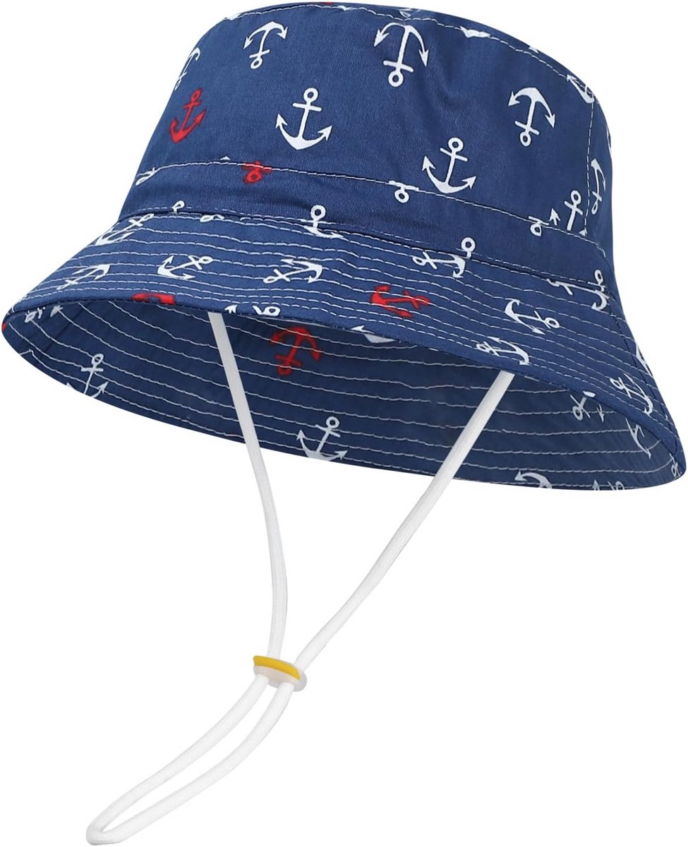 Zomer Zonnehoed Baby Peuter met Brede Rand en Verstelbare Kinband - UV Bescherming