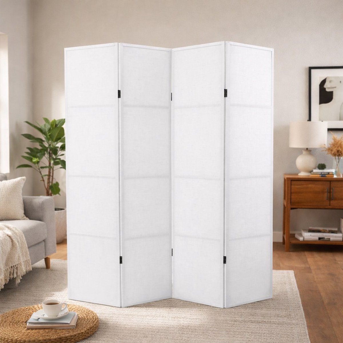Kamerscherm Wit Blanco 4-Panelen – Zelf Ontwerpen | Schilderen, Tekenen & Behangen | 160 × 180 cm